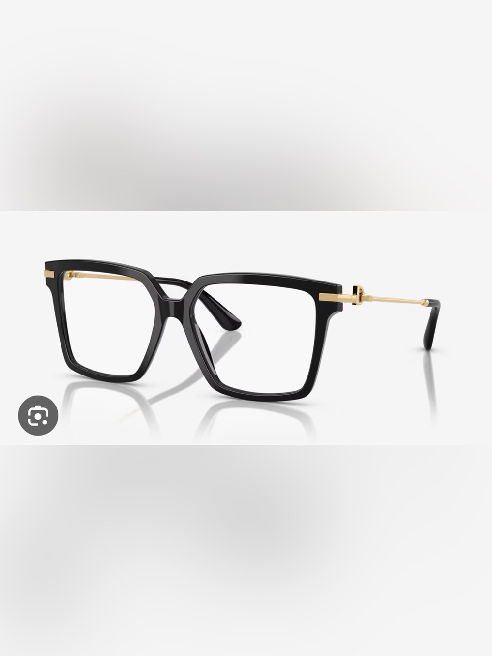 Dolce & Gabbana Black Eyeglasses with Gold Temple Detail